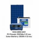Luminous NXG 1850/24V + LPTT12150H 150Ah 2Nos + 330Watts Solar Panel 2Nos (Poly)